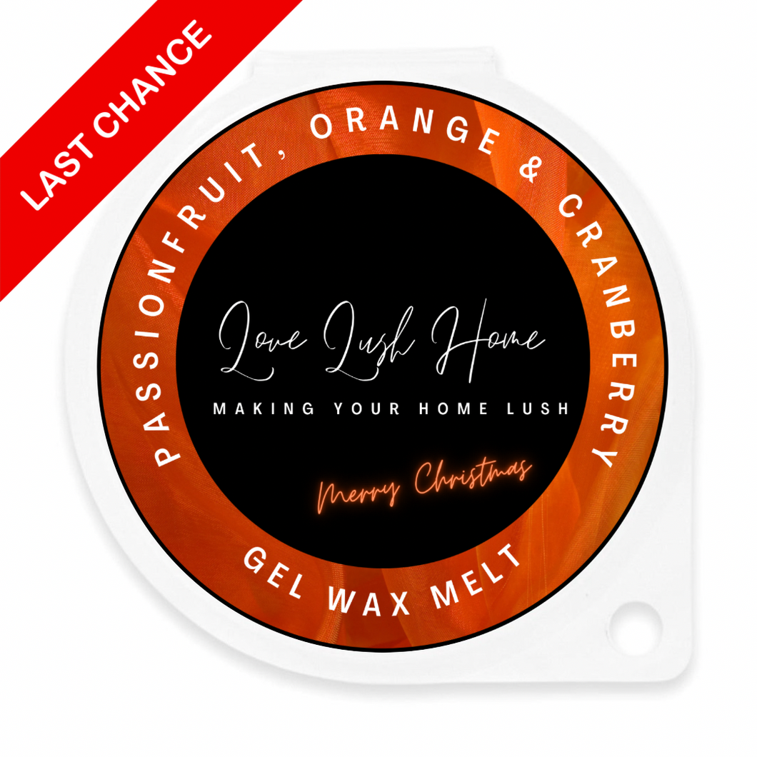 Passionfruit, orange and cranberry gel wax melt- Love Lush Home